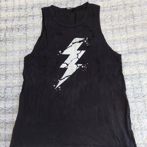Zutter‎ Black Tank Top with Lightning Bolt